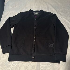 Quiksilver Black Men’s Cardigan with Purple Details